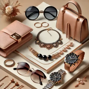 Minimalist fashion accessories in Germany including a leather backpack, watch, scarf, and sunglasses.