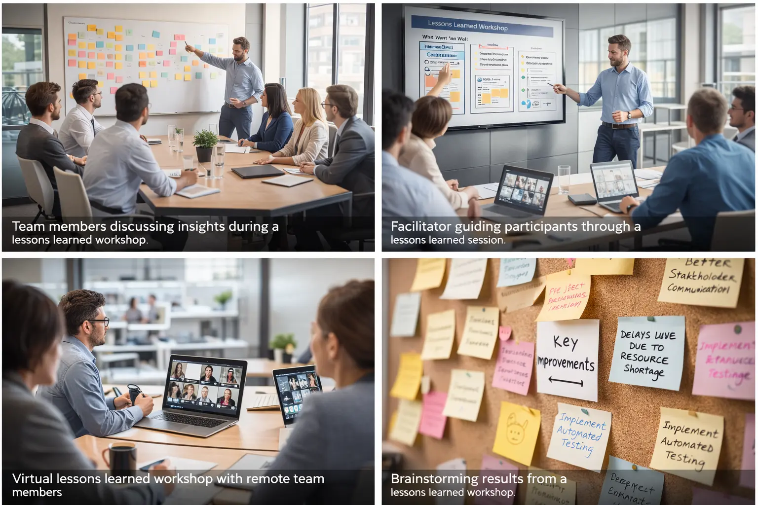 German corporate team in a lessons learned workshop