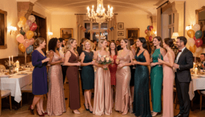 Birthday party wear in Germany showcasing elegant and casual outfits for modern celebrations.