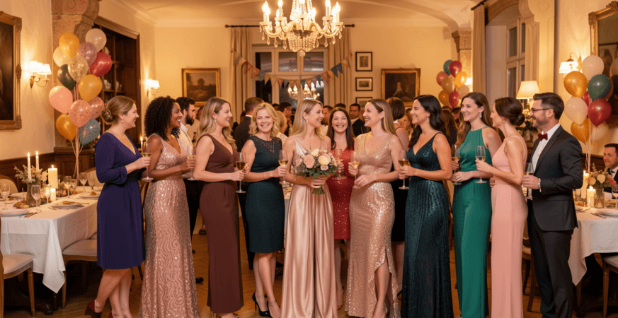 Birthday party wear in Germany showcasing elegant and casual outfits for modern celebrations.