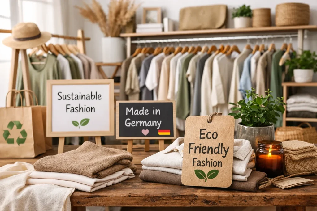 Eco-friendly fashion brands made in Germany showcasing sustainable clothing made from organic fabrics