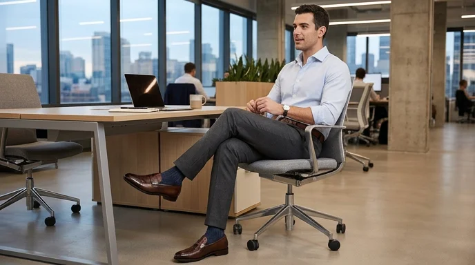 German leather loafers smart casual outfit professional style