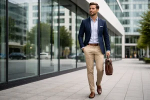 Business casual outfits for men in Germany modern professional office style