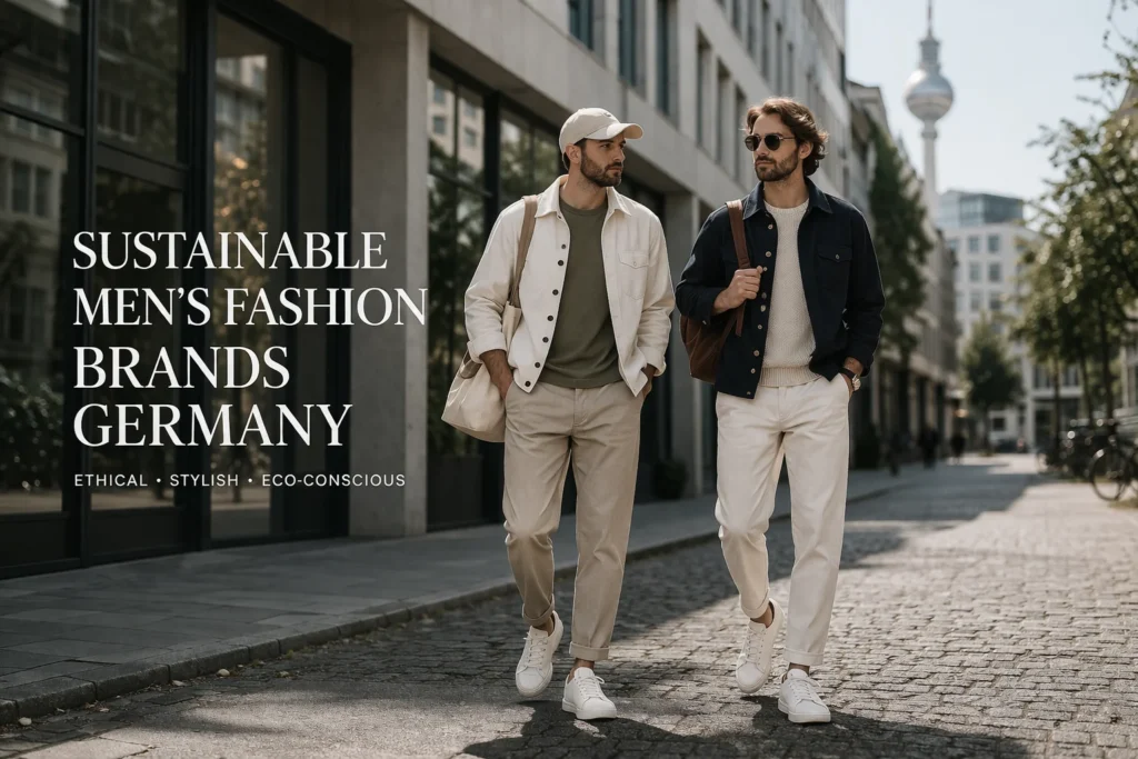 Sustainable men’s fashion brands Germany eco-friendly menswear street style