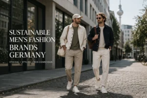 Sustainable men’s fashion brands Germany eco-friendly menswear street style