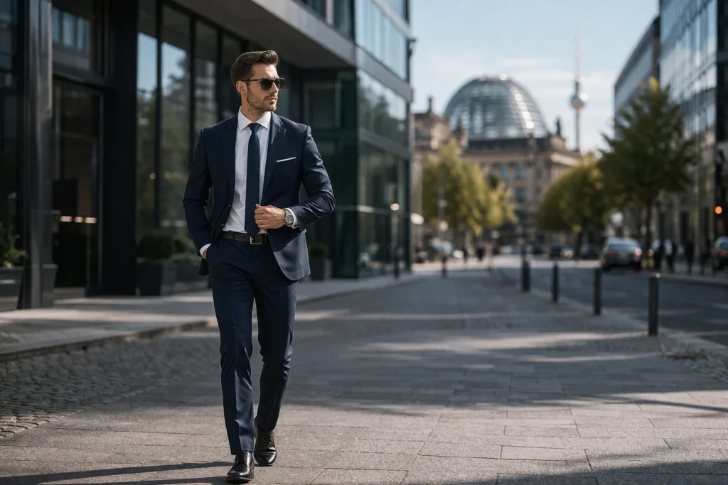 Slim fit suits for men in Berlin modern business style professional look