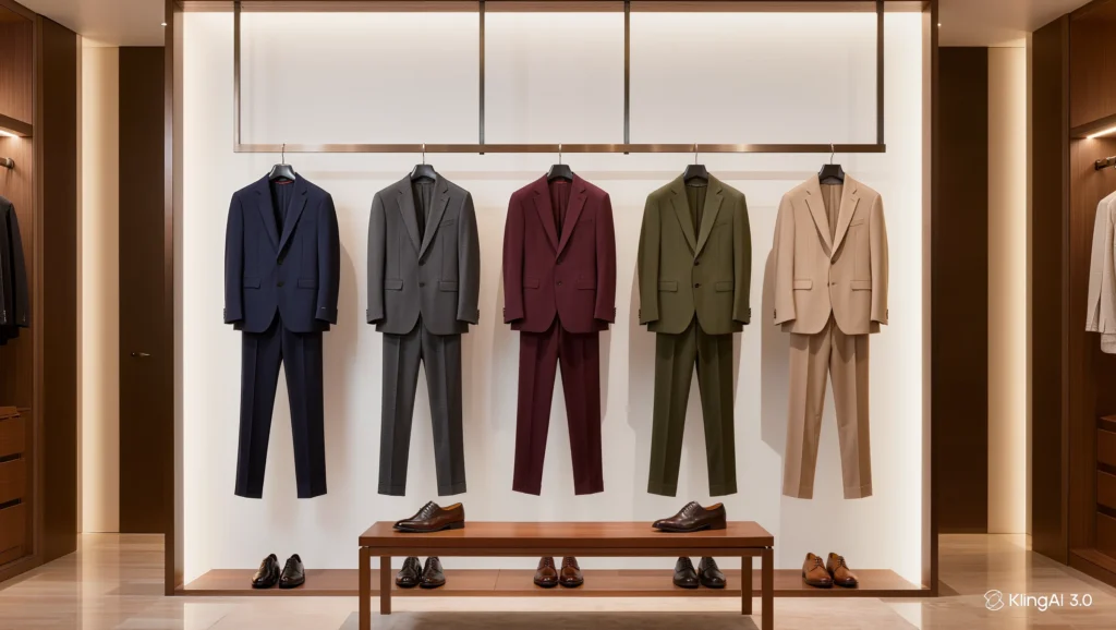 Capsule wardrobe slim fit suits essential collection