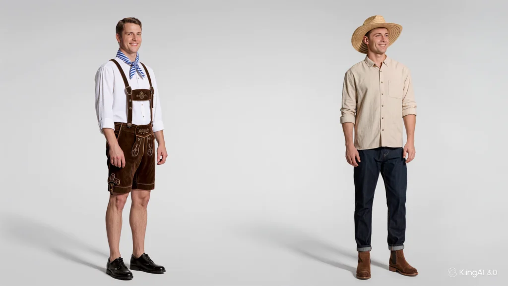 Casual vs traditional Oktoberfest outfits men Germany comparison